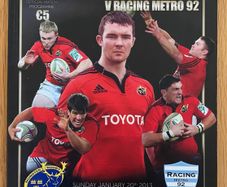 2013 Munster v Racing Metro 92 - Heineken Cup Programme