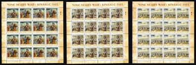 2001 Ireland Kinsale 1601 - Nine Years Wars (Irish Pikeman, English Cavalry, Spanish Pikeman & Kinsale) Stamp Sheetlet Plate 1B1B1B1B Mint Never Hinged (MNH).