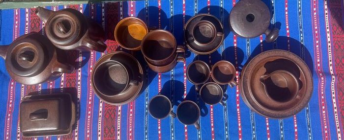 Retro-design stoneware full porcelain set