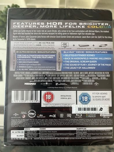 Halloween Trilogy 4k NEW (3 discs)