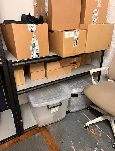 10 Large Industrial Shelving Units Grey Steel & Wood