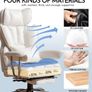 Big and Tall PU Leather Ergonomic Office Chair, 200KG Adjustable High Back Computer Chair,Executive Swivel Chair with Footrest and Lumbar Support, White Image 4