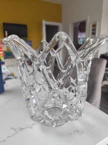 Mindy Brownes  Genesis Glass Web Sculpture Vase  Modern Decorative Centrepiece