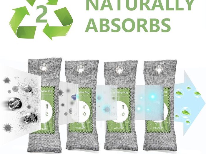 6 Pack Bamboo Charcoal Air Purifier Bags Odor Absorber Odor Absorber Natural Car Air Freshener Odor Eliminators for Home Pets