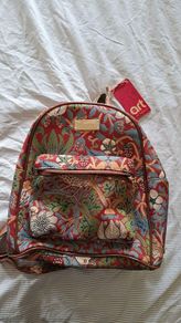 Signare Tapestry Casual Backpack with William Morris Design (Strawberry Thief Red)