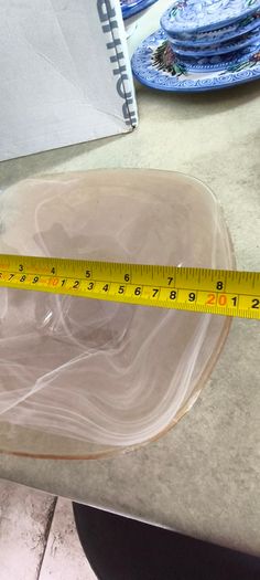 Excellent light pink Vidrios San Miguel Glass Bowl Hand made in Spain Recycled Glass
