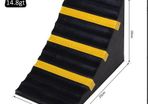 Wheel Chocks Black Yellow Rubber Set of 2 Heavy Duty