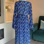 Ladies Blue Faux Wrap Midi Dress from Kate & Pippa Image 9
