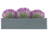 Raised Garden Bed 320x40x77 cm Galvanised Steel Grey