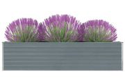 Raised Garden Bed 320x40x77 cm Galvanised Steel Grey