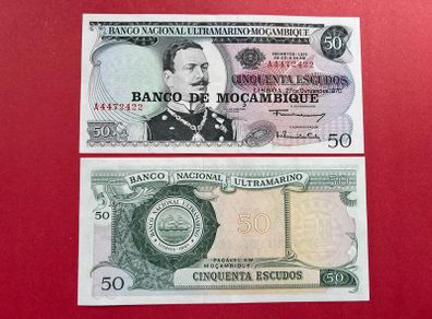 Mozambique  50 Escudos  1970.  ( UNCIRCULATED  ) Overprint