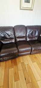 3 seater recliner learher sofa and 2 chairs