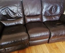3 seater recliner learher sofa and 2 chairs