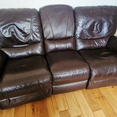 3 seater recliner learher sofa and 2 chairs