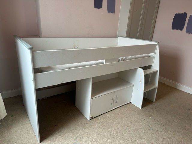 Kids Mid-Sleeper Cabin Bed with Built-In Storage FREE
