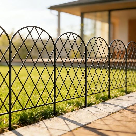 Metal Garden Fence 61cm H x 33cm W (25 Panels, Total Length 8.2m)