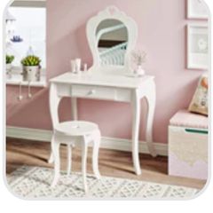 Vanity Table with Mirror & Stool