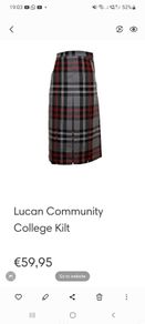 Lucan Community College Kilt /Skirt Size W30