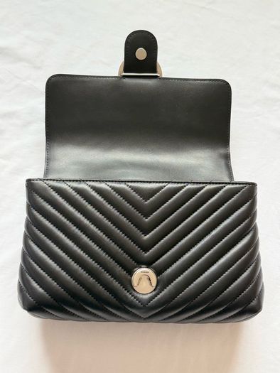 Pinko Love Bag Black Chevron Leather Shoulder Bag Original + Dust Bag
