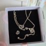 Pandora necklace/earrings infinity/heart perfect condition fully hallmarked Image 3