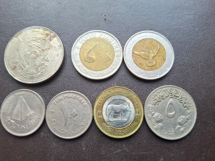A Lot of 7 coins from Sudan (1971-2006)