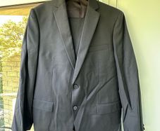 Calvin Klein Mens 100 Wool Suit Jacket Size 52R Black Excellent Condition