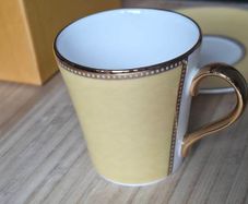 Royal Collection Trust Imperial Russian Faberge Coffee Cup & Saucer - Yellow - New In Box