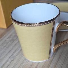 Royal Collection Trust Imperial Russian Faberge Coffee Cup & Saucer - Yellow - New In Box