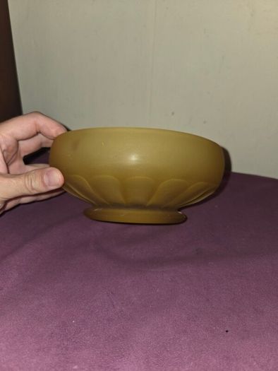 Art Deco Frosted Amber Glass Bowl