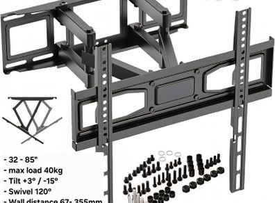 Tv Wall Mount Bracket Tilt Swivel Full Motion 32-85"