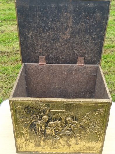 Vintage brass fireplace box