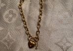 Italian Yellow Gold Bracelet 375 with heart lock