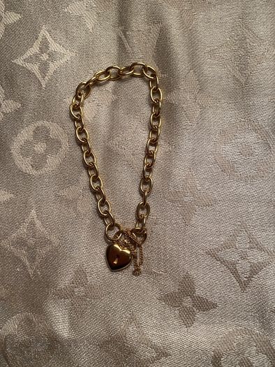 Italian Yellow Gold Bracelet 375 with heart lock