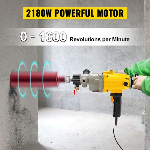 2180W Handheld Diamond Core Drill Rig Concrete130mm Wet/Dry Electric Stepless Speed Drilling Tool
