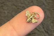 14k solid yellow gold (stamped) bee charm