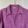 C&A Canda Shirt Women's Purple pink adjustable sleeves size 46/18 Image 4