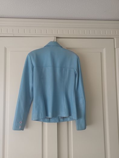 Vintage Blue Leather Jacket.