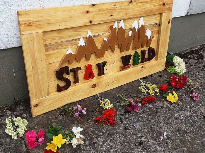 NEW Rustic STAY WILD Wood Art Wall Sign