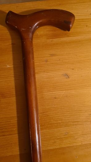 Walking Sticks. 1 X Classic Wood Walking Stick. And 1 X Metal Adjustable Walking Stick. Both In Good Condition.