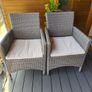 Rattan effect 2 sturdy garden, balcony chairs Image 3