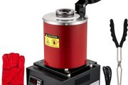 Electric Melting Furnace, 3KG Digital Electric Melting Furnace, 1750W 1150C /2102 F Gold Smelter Furnace W/ Graphite Crucible &amp; Ingot Die for Processing of Melting Gold, Silver, Copper, Aluminum