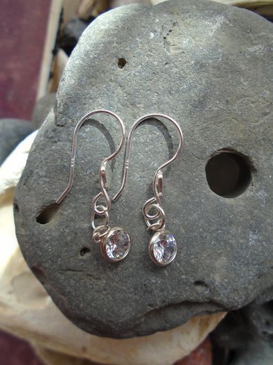 SilverCZ earrings,Drop earrings,New,Gift.Silver earrings