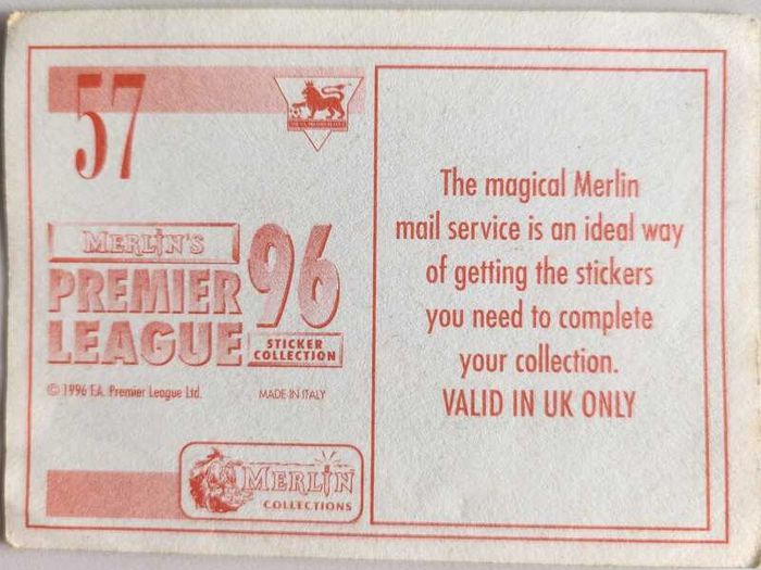 '96 Premier League - Merlin stickers