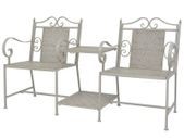 2 Seater Garden Bench 161 cm Steel Grey