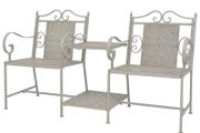 2 Seater Garden Bench 161 cm Steel Grey