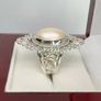 Silver Royal Bali Collection White Mabe Pearl Ring Image 8