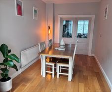 EzyLiving Soft Grey Wooden Large Rectangle Extending Dining Table and 4 chairs