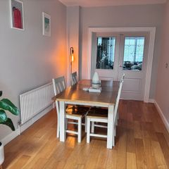 EzyLiving Soft Grey Wooden Large Rectangle Extending Dining Table and 4 chairs