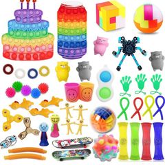 Fidget Toys 50 Pack,Fidget Toys Pack of 50,Fidget Packs Sets for Girls Boy,Sensory Toys Pack 50 For Autism to Relieve Stress,Fidget Pack for Birthday Party Gifts, Fun Fidget Toy Set Classroom Reward (FREE POSTAGE)