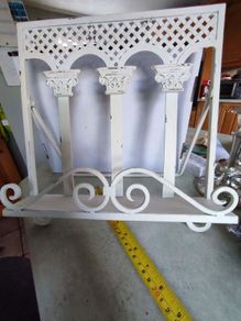 Vintage Cast Iron Cookbook Stand Holder Large Cookbook Holder White Metal Cookbook Stand for Kitchen iPad Recipe Book Stand